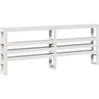 vidaXL Tête de lit avec étagères Blanc 200 cm Pin massif