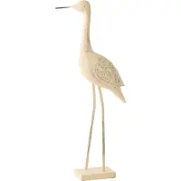 J-Line Oiseau Déco Bois de manguier/Mixte métal Extra Large