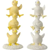 J-Line Canard Empilé Résine Blanc/Jaune Assortis 2