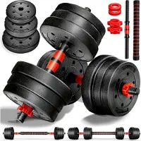 RE:SPORT Ensemble d'haltères 20 kg, haltères courts, ensemble d'haltères longs, disques d'haltères
