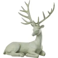 J-Line Cerf Couché Poudre de Citron vert Gris Bleu