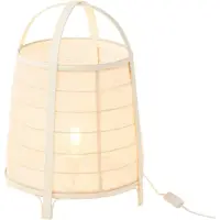J-Line Lampe Rya Coton/Bambou Blanc Large