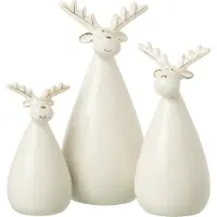 J-Line Set De 3 Rennes Corps Ovale Porcelaine Ekru