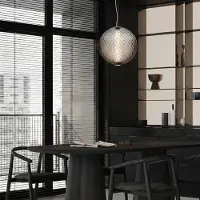 Lyora Suspension Aora Verre brun convexe