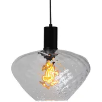Masterlight Lampe suspendue noire Porto avec verre clair Blossom - Ø 30cm
