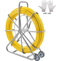 OEM VEVOR Duct Rodder, 200 mètres, 5/16 pouces, Duct Rodder Wire Puller, 3 têtes de traction, outil de pêche pour murs et fils, non conducteur