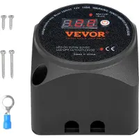Vevor Relais de coupure commandé par tension, 12 V, 140 A, mode manuel et automatique, relais VSR sensible à la tension avec écran LCD, pour ATV, UTV, camping-car, 4x4, camion, bateau, yacht