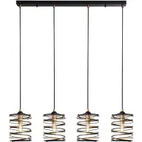 Searchlight Lampe suspendue Spring 4 lumières noir avec or
