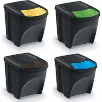 Keden Sortibox Stackable Recycling Bins 100l Noir
