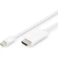 Digitus Mini DP cable,mDP - HDMI, 2m (2 m), Câble vidéo, Blanc