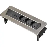 Brennenstuhl Indesk 2usb Power Strip 3 Outlets Argenté One Size / EU Plug 220V