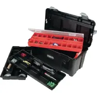 Raaco mallette à outils largeur 580 x hauteur 285 x profondeur 290mm en polypropylène avec fermeture à ressort noir / argent - 715195