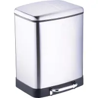 Dirt Devil Poubelle à pédale 12 litres - Poubelle salle de bain - Inox - Argent