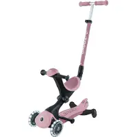 Globber GO-UP DELUXE LIGHTS ECO 360 - 3 en 1 vélo assis, roue, trottinette, 120/80 mm, 3 roues, hauteur réglable, baie
