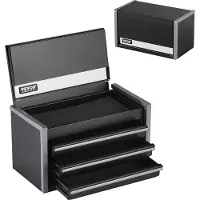 Vevor Boîte à outils métallique VEVOR, boîte à outils portable 8,6 pouces en métal, acier robuste avec ouverture à roulement à billes et revêtement par poudre, noir