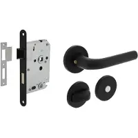 Intersteel Jeu complet de poignées de porte Eucla Toilette Noir