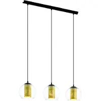 Eglo Lampe pendante de conception Bolsano 3 noir clair avec or