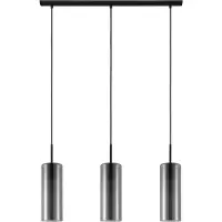 Eglo Lampe à suspension en verre Keyns 3 lumières noir avec verre fumé