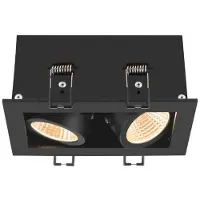 SLV Spot LED encastrable carré Kadux Double 2x LED - noir - 3000K
