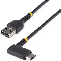 StarTech.com .com Câble de Charge Rapide USB-A vers USB-C de 30cm, Robuste, Coudé à Droite, Charge et Synchronisation, 3A, USB 2.0, Gaine TPE et Fibre d'Aramide - Cordon de Charge USB