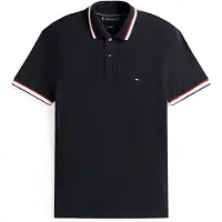 Tommy Hilfiger Cuff Interest Slim Fit Short Sleeve Polo Noir M Homme
