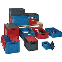 LA-KA-PE Bac gerbable de transport L400xL300xH210mm - VTK 400/210-0 ROT