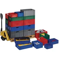 LA-KA-PE Bac gerbable de transport L600xl400xH145mm - TK600/145-0 ROUGE