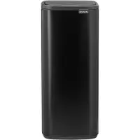 Brabantia Bo Touch Bin, 10 L, rectangulaire, acier, noir, plastique, pédale
