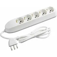 Bticino 3685D Rallonge 1,5 m 5 sorties AC Intérieur Blanc