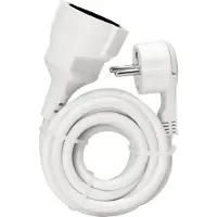 Kopp Rallonge électrique contact de protection fiche coudée extra plate, blanc, 3m