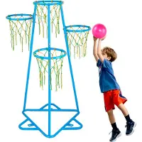 Vevor Poteau de basket pour enfants, 4 poteaux de basket pour enfants, poteau de basket portable, réglable en hauteur, convient aux enfants de tous âges