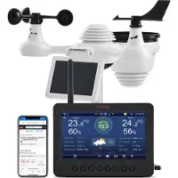 Vevor Station météo Wi-Fi 7 en 1 écran TFT 186mm (7 in) capteur extérieur sans fil
