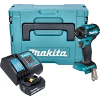 Makita DDF 083 ST1J Perceuse-visseuse sans fil 18 V 40 Nm 1/4'' Brushless + 1x batterie 5,0 Ah + chargeur + Makpac