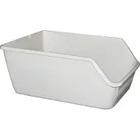 Pawise Bac à litière ouvert à bords hauts Grand - Extra haut - L61xL45xH26 cm - Blanc