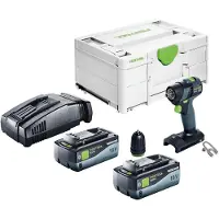 Festool TXS 18-Basic Perceuse-visseuse sans fil 18 V 40 Nm Brushless + 2x batterie 8,0 Ah + chargeur rapide + Systainer