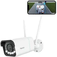 Reolink Caméra de surveillance 4K 8MP Wi-Fi 6, WLAN bibande 5/2,4GHz, zoom 5x, vision nocturne couleur avec spotlights, détection de personnes/véhicules/animaux, IP67