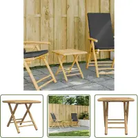 The Living Store Table de jardin pliante 45x45x45 cm Bambou