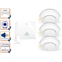 Elro Kit 3 détecteurs de fumée connectés avec station de base pour système Connects avec app
