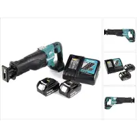 Makita DJR 187 RT 18 V Li-Ion Scie récipro sans fil + 2x Batteries 5,0 Ah + Chargeur - sans Coffret de transport
