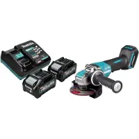 Makita GA 047 GM201 Meuleuse d'angle sans fil 40 V max. 125 mm X-LOCK Brushless + 2x batterie 4,0 Ah + chargeur