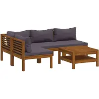 vidaXL Ensemble de salon de jardin 5 pièces avec revêtement en bois massif d'acacia