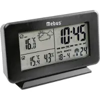 Mebus Station météo sans fil 4x13x8cm sans fil noir