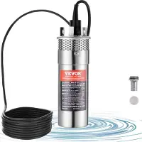 Vevor Pompe à eau solaire , 12 V DC, 120 W, pompe de puits profond, débit 3,2 GPM, hauteur de refoulement 70 m, pompe à eau solaire pour puits, irrigation de fermes, abreuvage d'animaux d'élevage