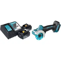 Makita DMC 300 RT Meuleuse d'angle sans fil 18 V 76 mm Brushless + 2x batterie 5,0 Ah + chargeur