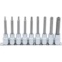 Bgs Jeu de douilles à embout, entraînement carré intérieur 12,5 mm (1/2") profil T (pour Torx) avec alésage 9 pces - 5178
