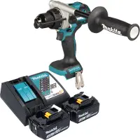 Makita DHP 492 RT Perceuse-visseuse à percussion sans fil 18 V 141 Nm Brushless + 2x batterie 5,0 Ah + chargeur