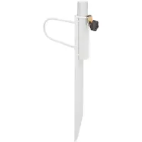 Relaxdays - Piquet pour parasol, diamètre de mât jusqu'à 32 mm, pour le jardin, le camping, la plage, support de parasol, en acier, blanc