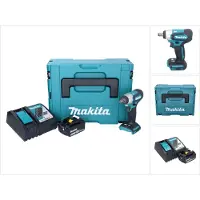 Makita Visseuse à chocs sans fil DTW 181 RT1J 18 V 210 Nm 1/2" sans balais + 1 batterie 5,0 Ah + chargeur + Makpac