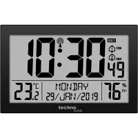 Technoline WS8016 noir | Horloge murale radio-pilotée | Réception radio DCF-77