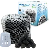 Coil Pool Filterballs, Filtre à eau écologique, Compatible avec filtre type VI Bestway et Intex type S1, 20 pièces, Réutilisable, Noir